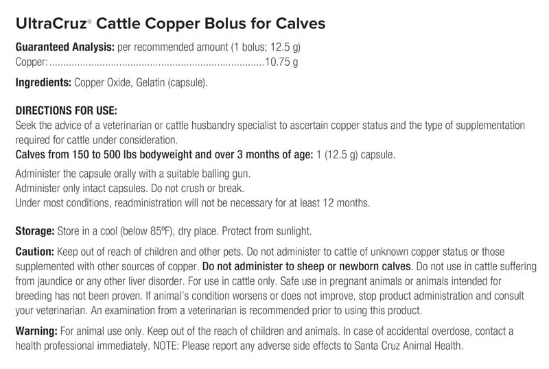 UltraCruz - sc-363565 Cattle Copper Bolus Supplement for Calves, 25 Count x 12.5 Grams - Image 5